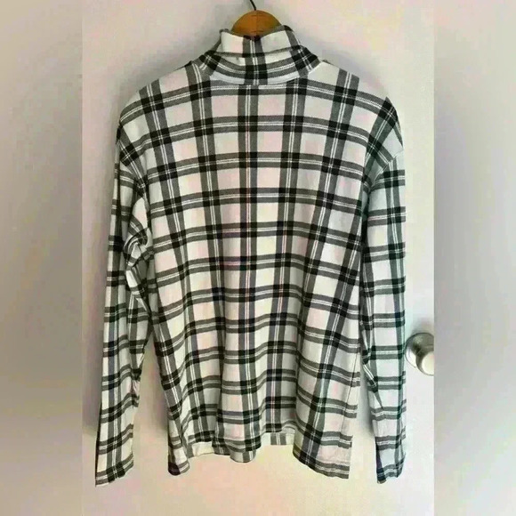 Izod women’s turtleneck shirt plaid print preppy size medium - Picture 1 of 12